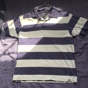 Navy blue and gray striped tee